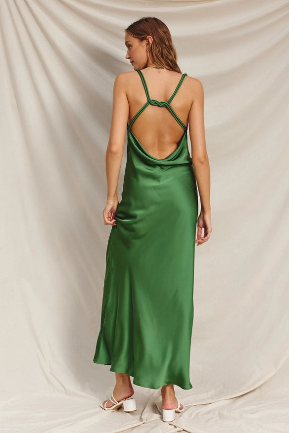 Life Of A Party Twisted Strap Maxi Dress Ibiza Green-Dress-Dress Forum-Urbanheer