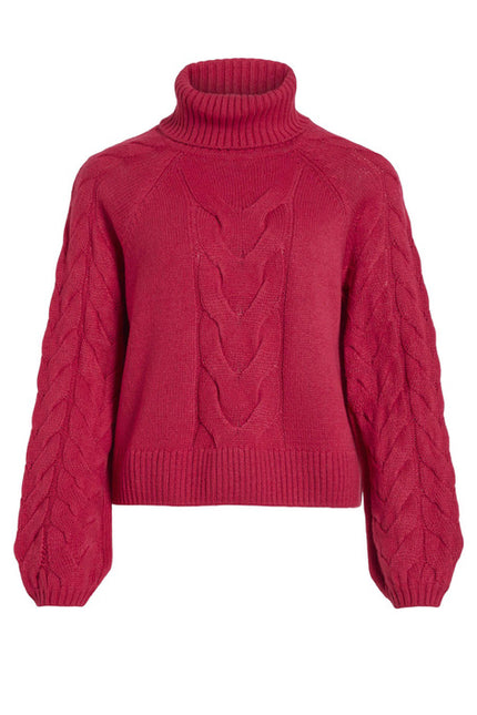 Vila Clothes Women Knitwear-Clothing Knitwear-Vila Clothes-fuchsia-M-Urbanheer