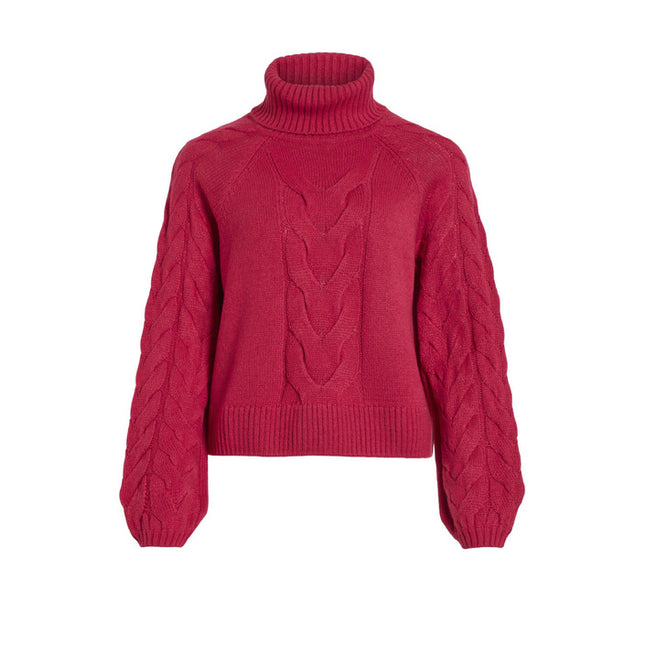 Vila Clothes Women Knitwear-Clothing Knitwear-Vila Clothes-fuchsia-M-Urbanheer