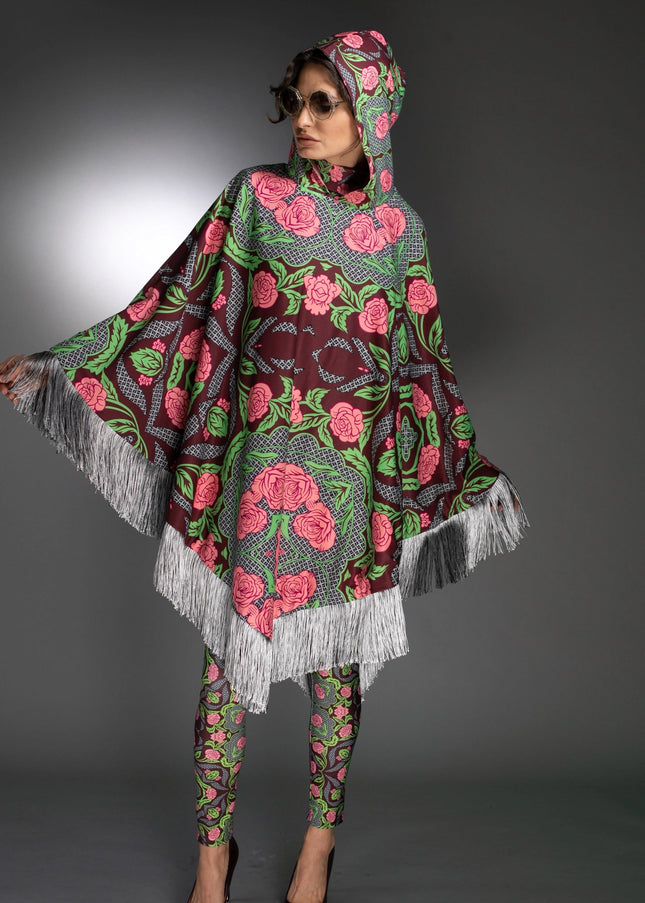 Floral-Printed Fabric Reversible Pink Rosses Floral Cape-Nuvula-Urbanheer