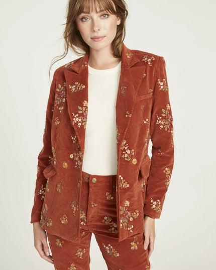 Velvet Blazer Jacket In Rust X Speck-Clothing Blazer-DRIFTWOOD-Urbanheer