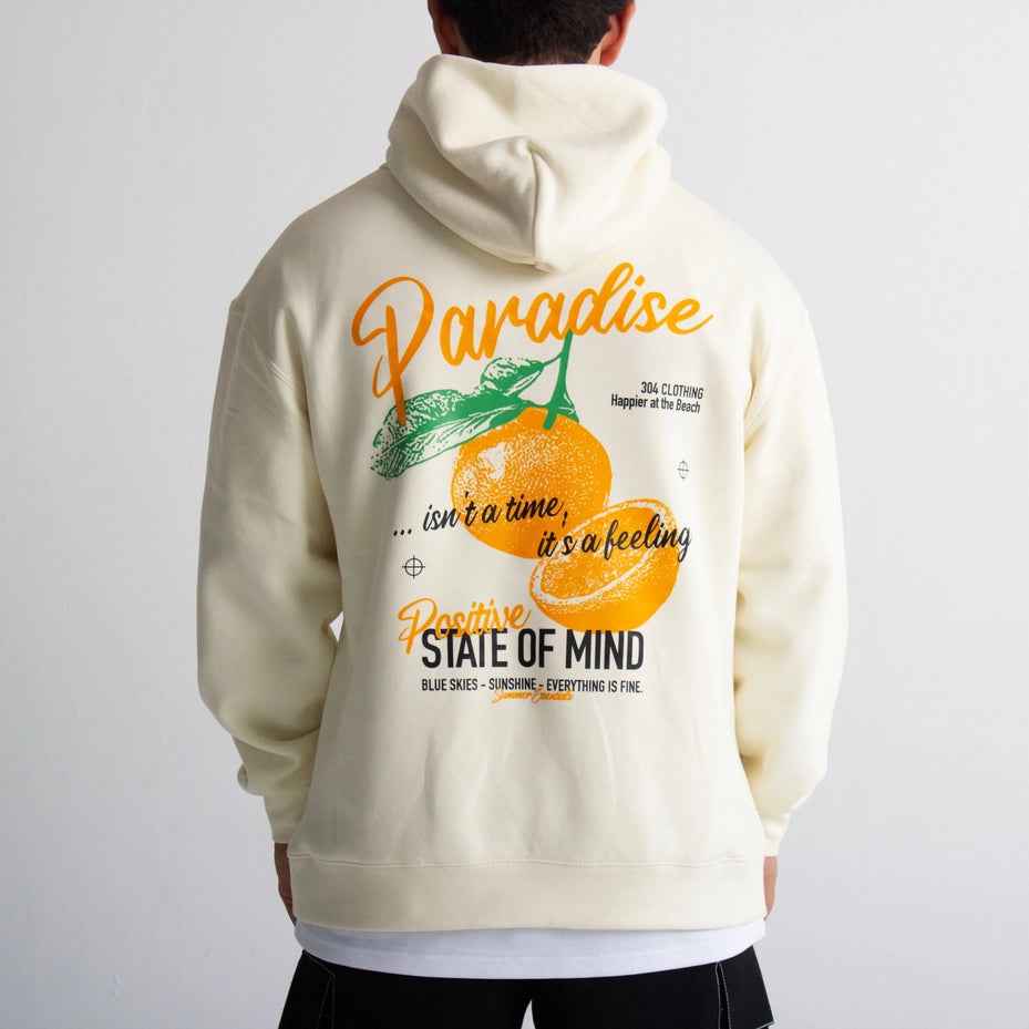 304 Mens Paradise Hoodie Ecru-304 Clothing-Urbanheer