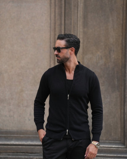 Black Zip Cardigan-Clothing - Men-Donato-Urbanheer