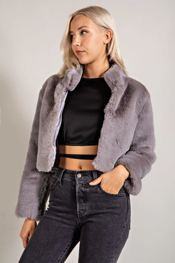 Cropped Faux Fur Jacket-Jacket-EDIT by NINE-Urbanheer