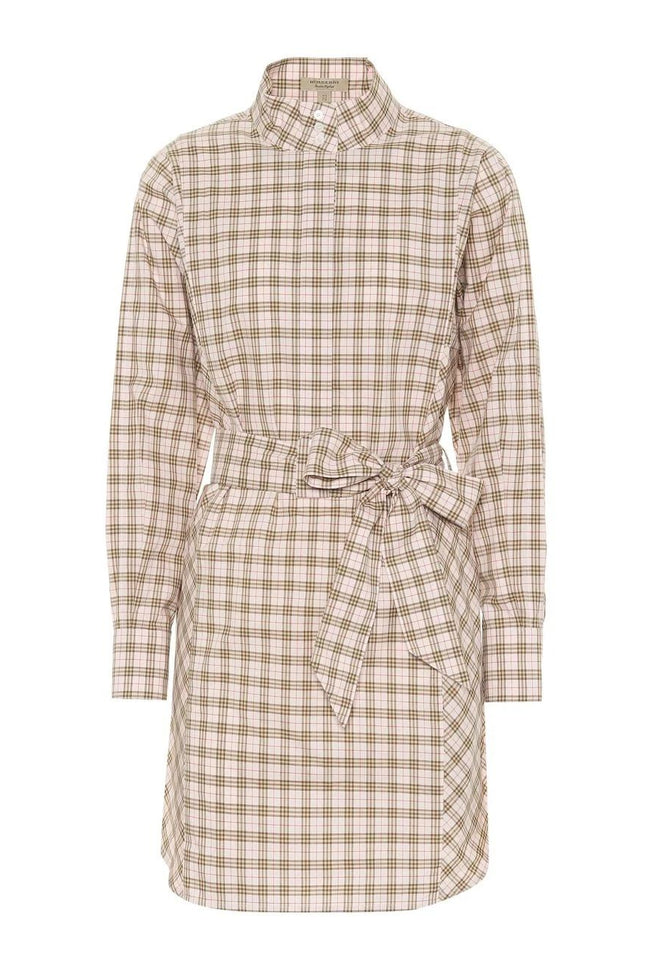 Burberry Iconic Check Cotton Shirt Dress in Sweet Pink