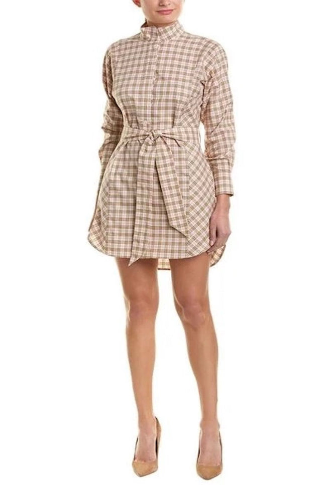 Burberry Iconic Check Cotton Shirt Dress in Sweet Pink