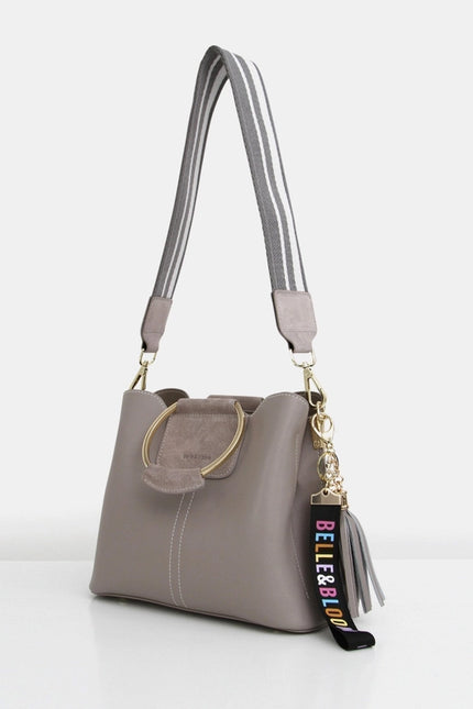 Twilight Leather Cross-Body Bag - Grey-Bag-Belle & Bloom-H21cm x W25cm x D12cm-Urbanheer