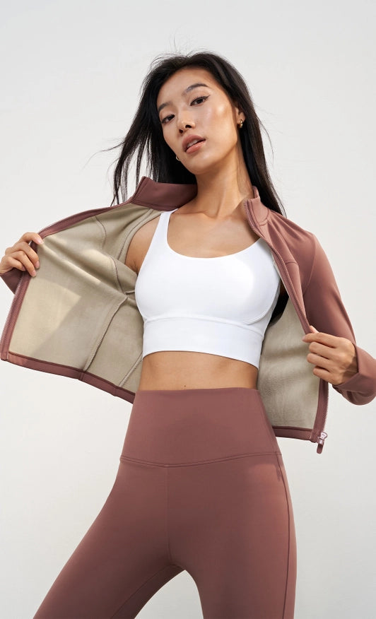 Mellow Extra-Warm Fleece Crop Active Yoga Jacket Smoke Topaz-JACKET-91thelabel-S-Urbanheer