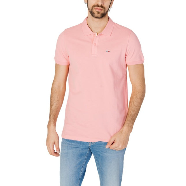 Tommy Hilfiger Jeans Men Polo-Clothing Polo-Tommy Hilfiger Jeans-pink-S-Urbanheer