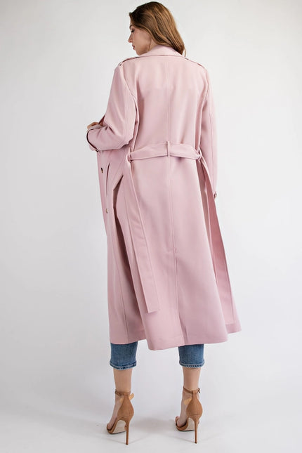 Double Breasted Trench Coat Blush-COAT-EDIT by NINE-Urbanheer