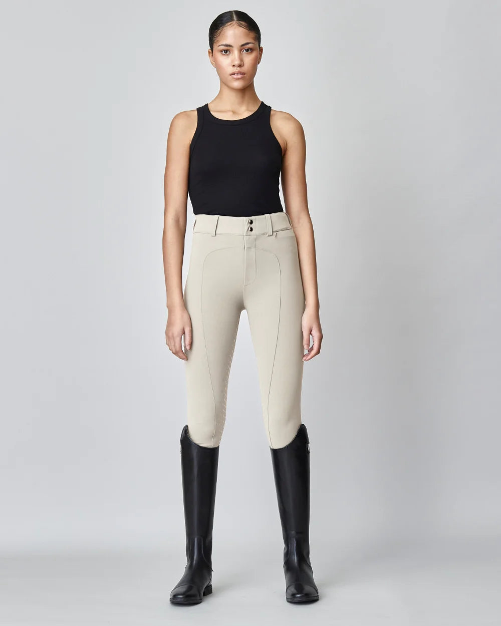 High-Rise Compression Breeches Tan-Breeches-Yagya-Urbanheer