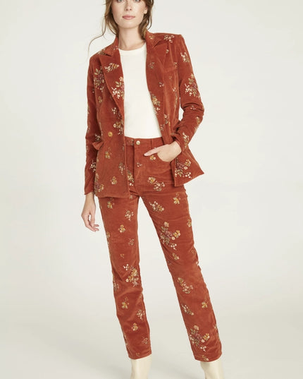 Velvet Blazer Jacket In Rust X Speck-Clothing Blazer-DRIFTWOOD-S-Urbanheer