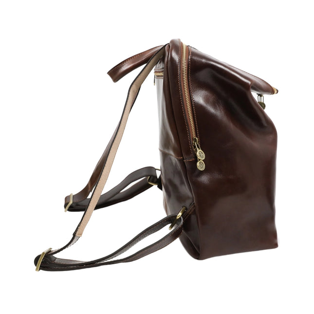 Brown Leather Backpack - A Bend in the River Brown