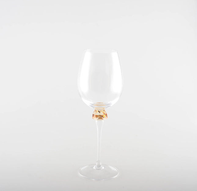 4 Color Wine Glasses with Diamond Base - Set of 4