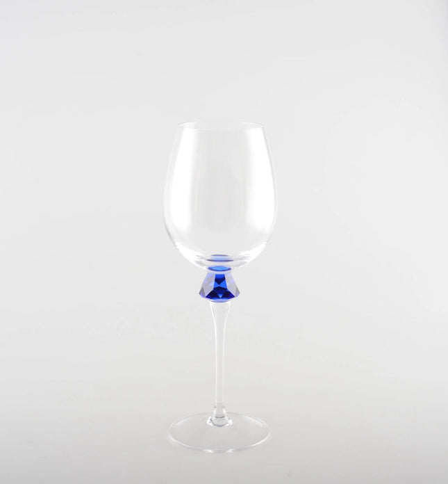 4 Color Wine Glasses with Diamond Base - Set of 4