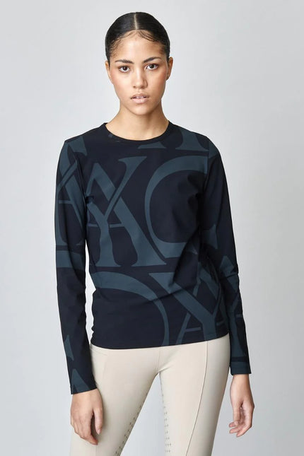 Monogram Long Sleeve Shirt Black-Shirt-Yagya-Urbanheer