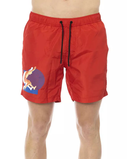 Bikkembergs Red Polyester Mens Swim Short