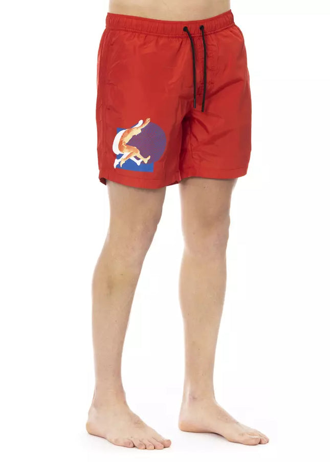 Bikkembergs Red Polyester Mens Swim Short