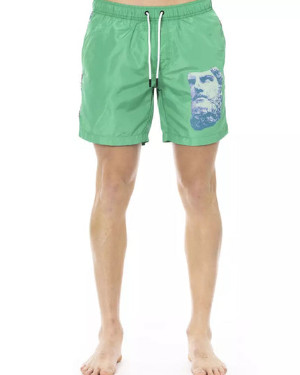 Bikkembergs Green Polyester Men Swim Short