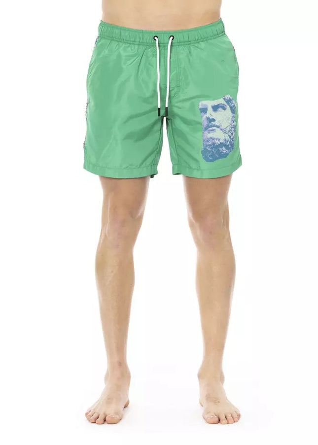 Bikkembergs Green Polyester Men Swim Short