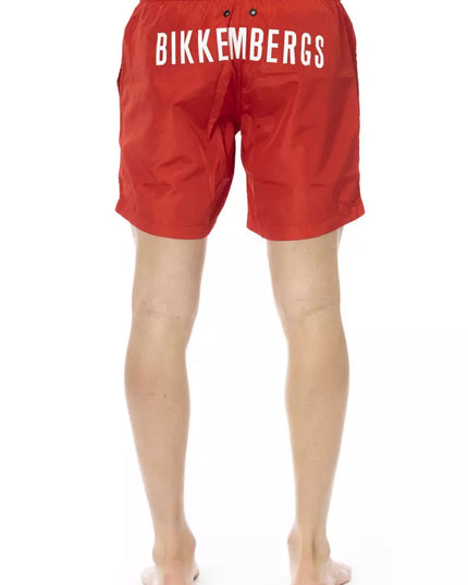 Bikkembergs Red Polyester Mens Swim Short