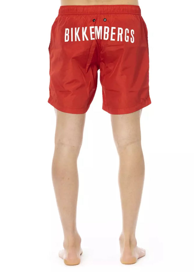 Bikkembergs Red Polyester Mens Swim Short