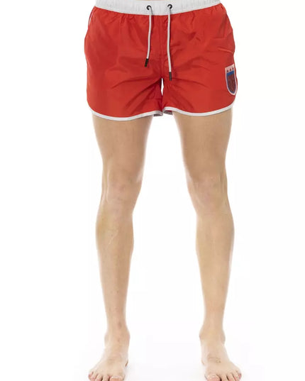 Bikkembergs Red Polyester Men Swim Shorts