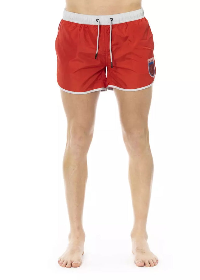 Bikkembergs Red Polyester Men Swim Short