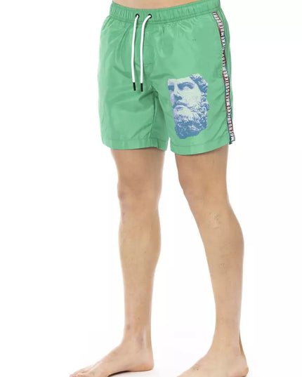 Bikkembergs Green Polyester Men Swim Short