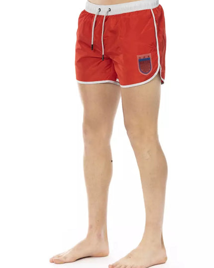 Bikkembergs Red Polyester Men Swim Shorts