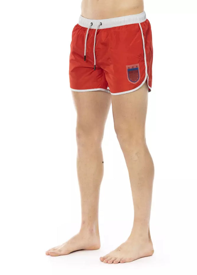 Bikkembergs Red Polyester Men Swim Short