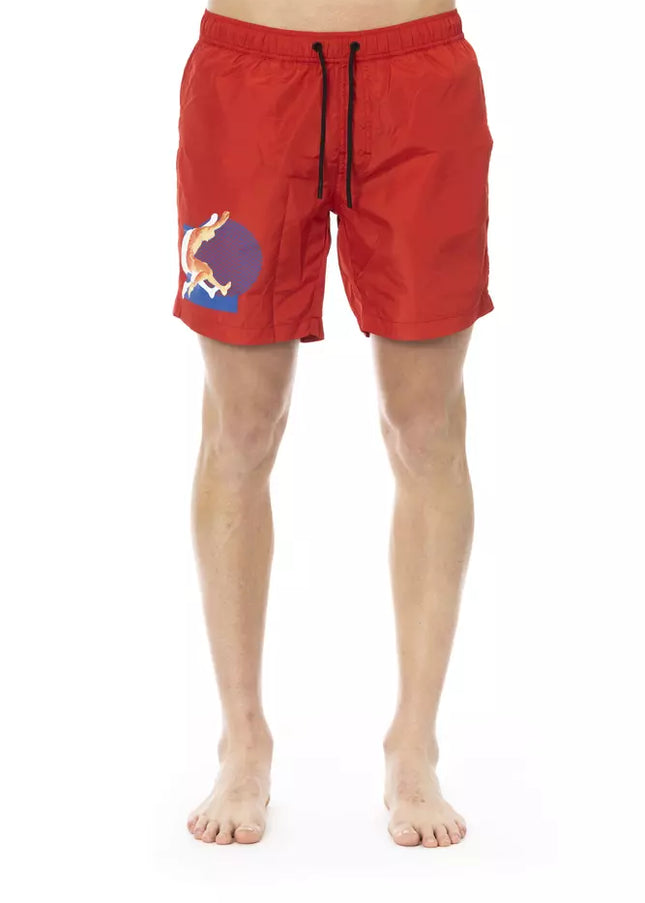 Bikkembergs Red Polyester Mens Swim Short