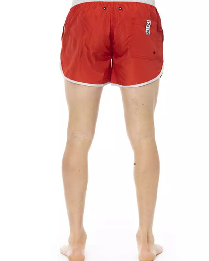 Bikkembergs Red Polyester Men Swim Shorts