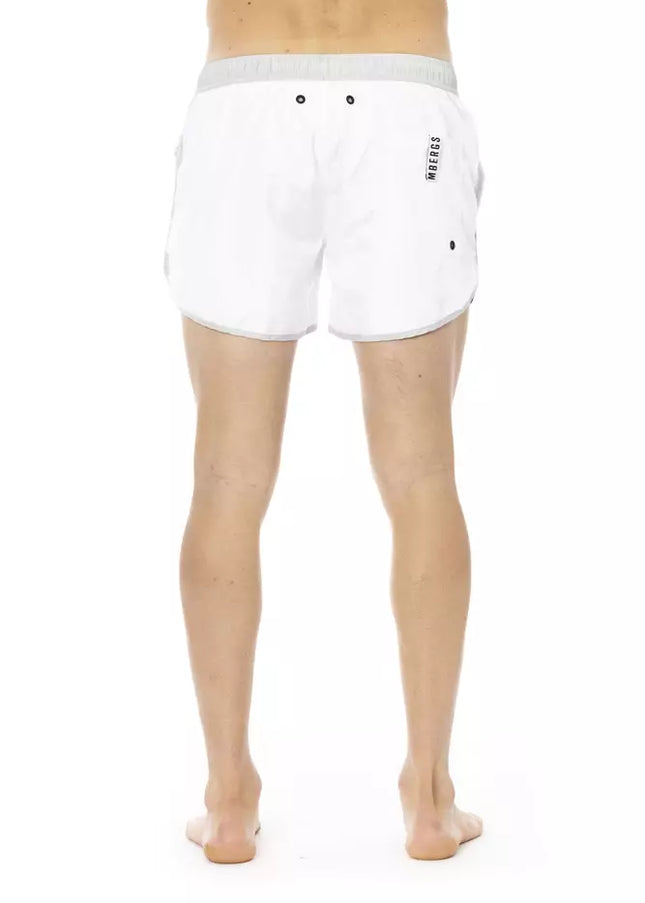 Bikkembergs White Polyester Men Swim Short