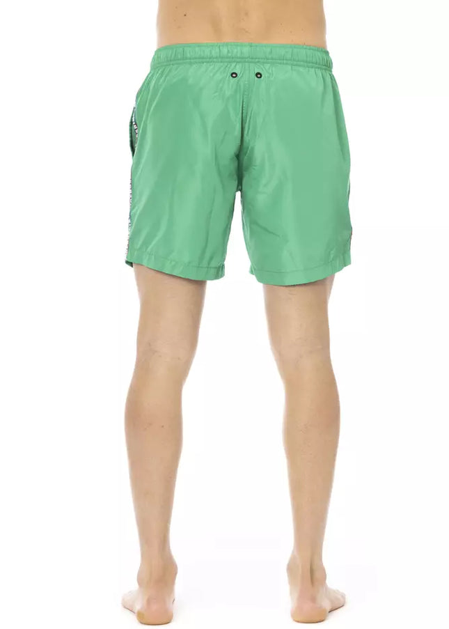 Bikkembergs Green Polyester Men Swim Short