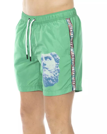 Bikkembergs Green Polyester Men Swim Short