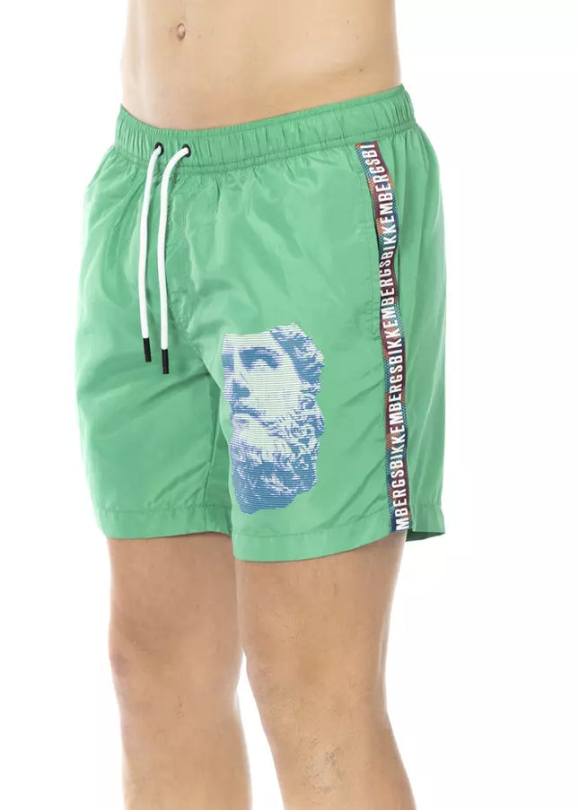 Bikkembergs Green Polyester Men Swim Short