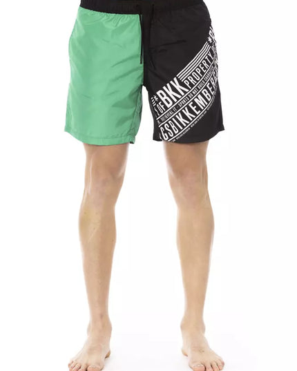 Bikkembergs Green Polyester Men Swim Short