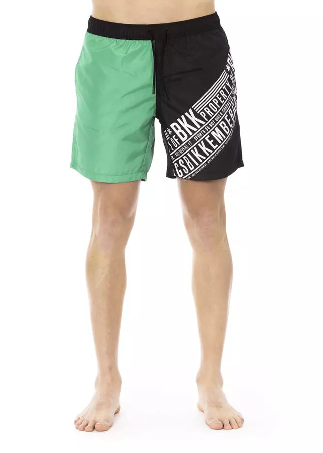 Bikkembergs Green Polyester Men Swim Short