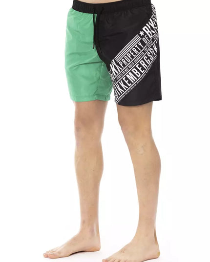 Bikkembergs Green Polyester Men Swim Short