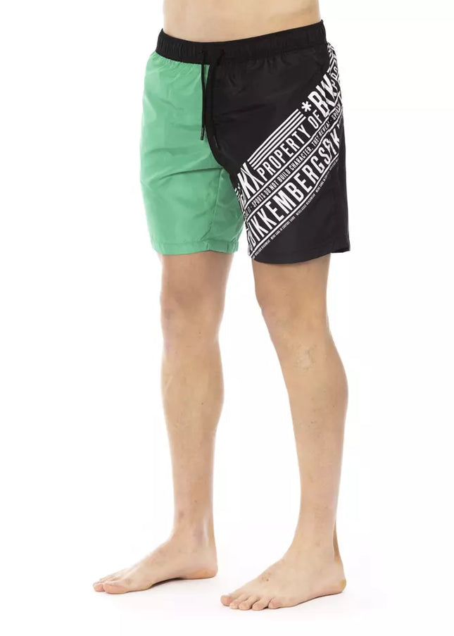 Bikkembergs Green Polyester Men Swim Short