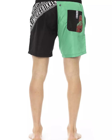 Bikkembergs Green Polyester Men Swim Short