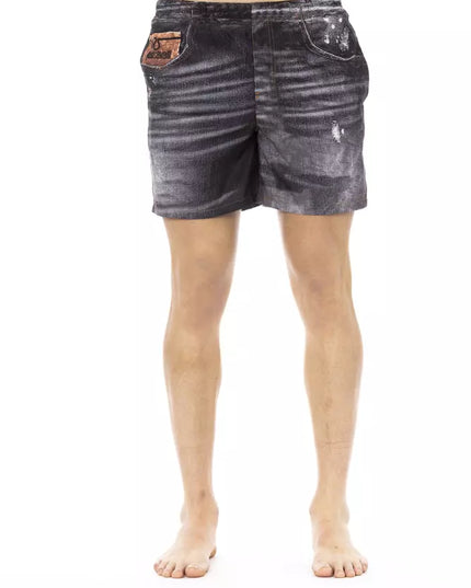 Just Cavalli Black Polyester Men Swim Short