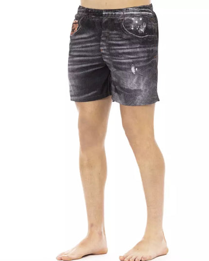 Just Cavalli Black Polyester Men Swim Short