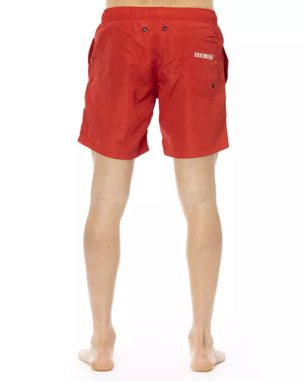 Bikkembergs Red Polyester Men Swim Short