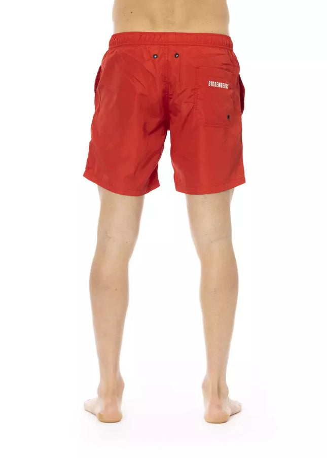 Bikkembergs Red Polyester Men Swim Short