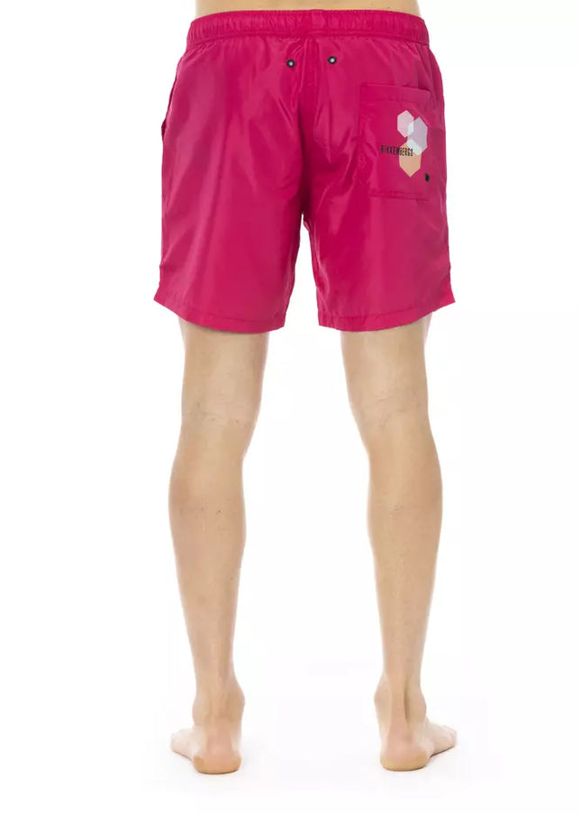 Bikkembergs Fuchsia Polyester Men Swim Short