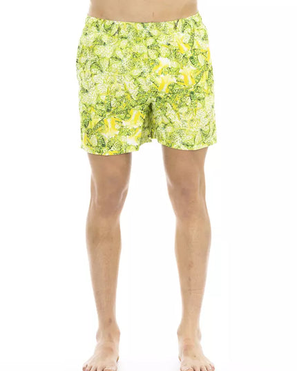 Just Cavalli Green Polyester Men Swim Short