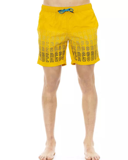 Bikkembergs Yellow Polyester Men Swim Shorts