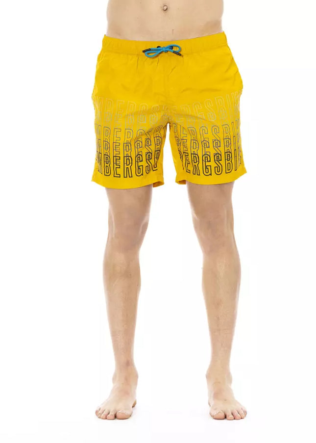 Bikkembergs Yellow Polyester Men Swim Shorts